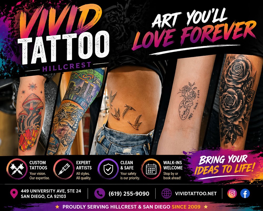 Vivid Tattoo — laser tattoo removal clinic in San Diego